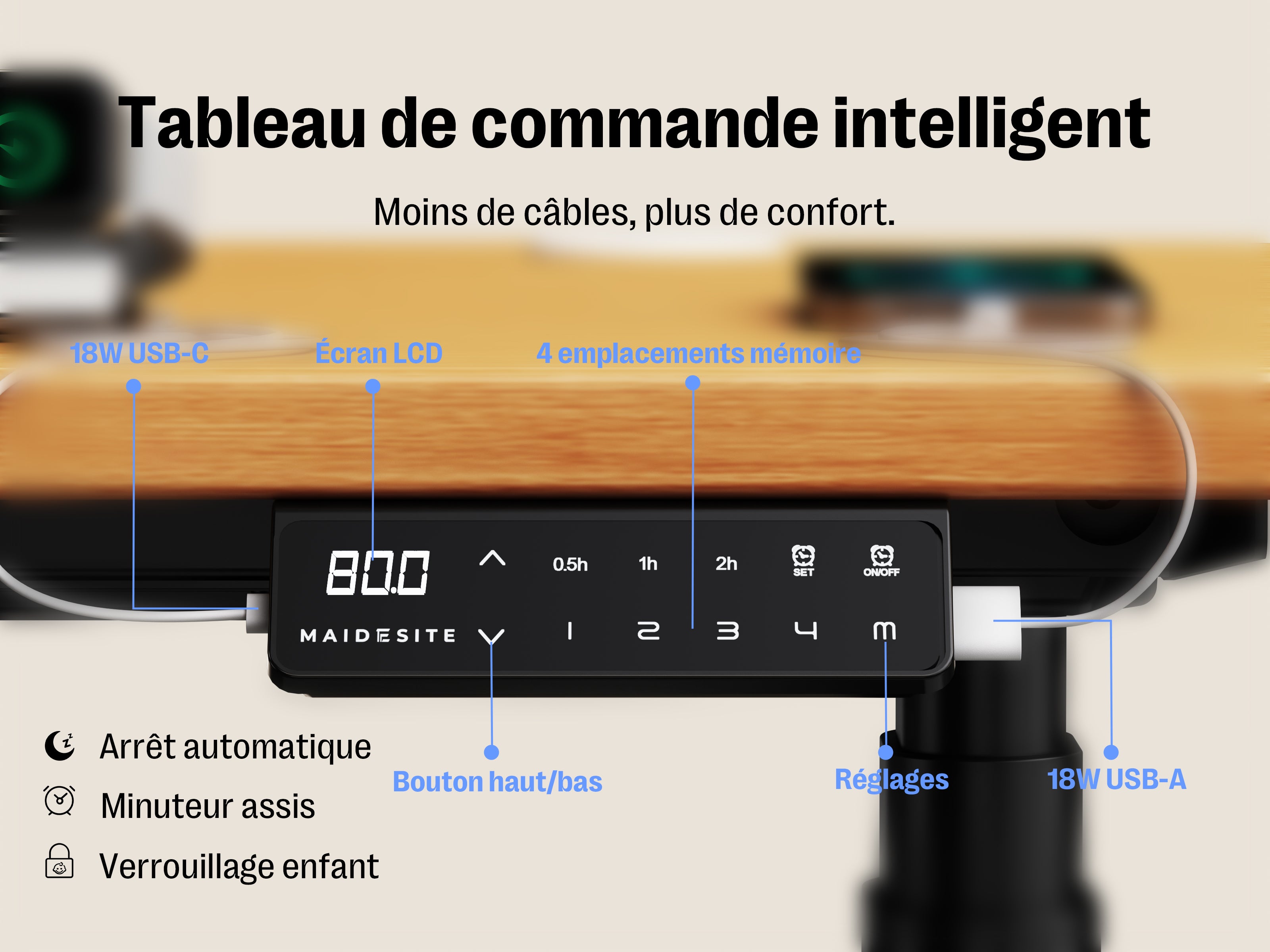 Maidesite EL2 Plus Art - Bureau assis debout électrique