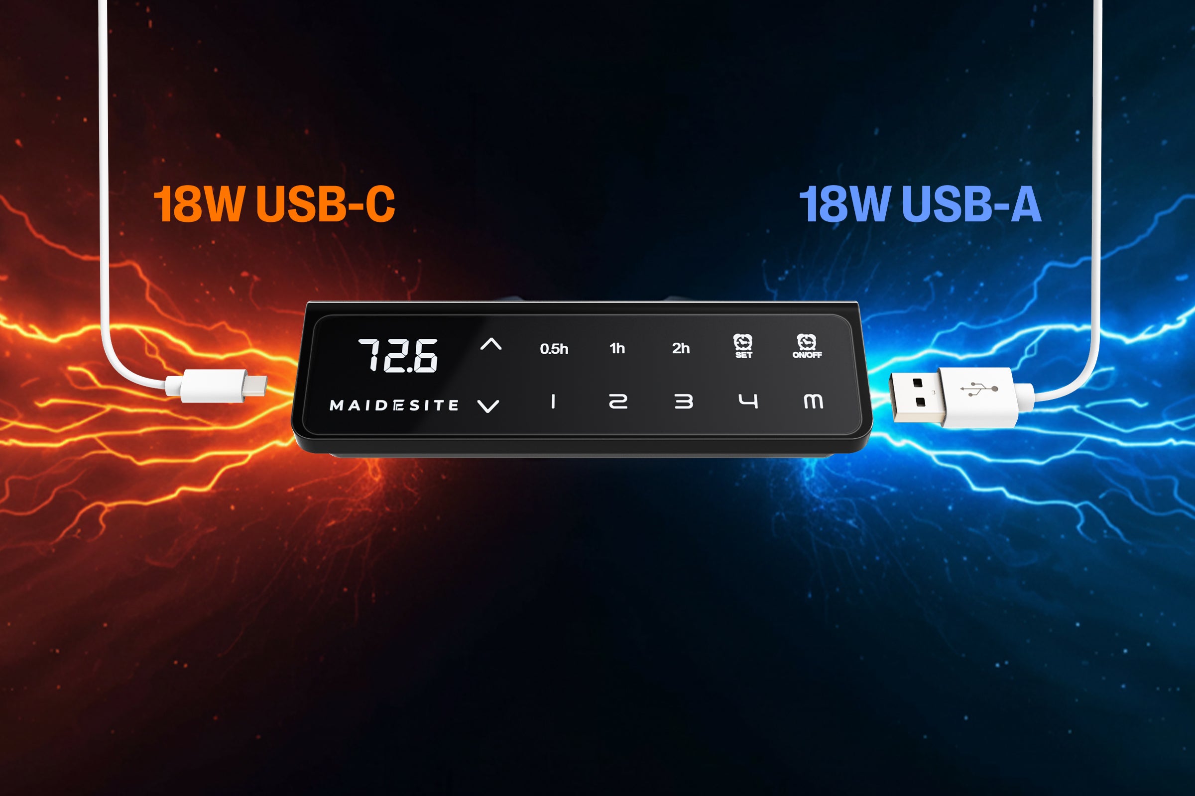 <p>2 ports de 18 W (USB-A et USB-C)</p>